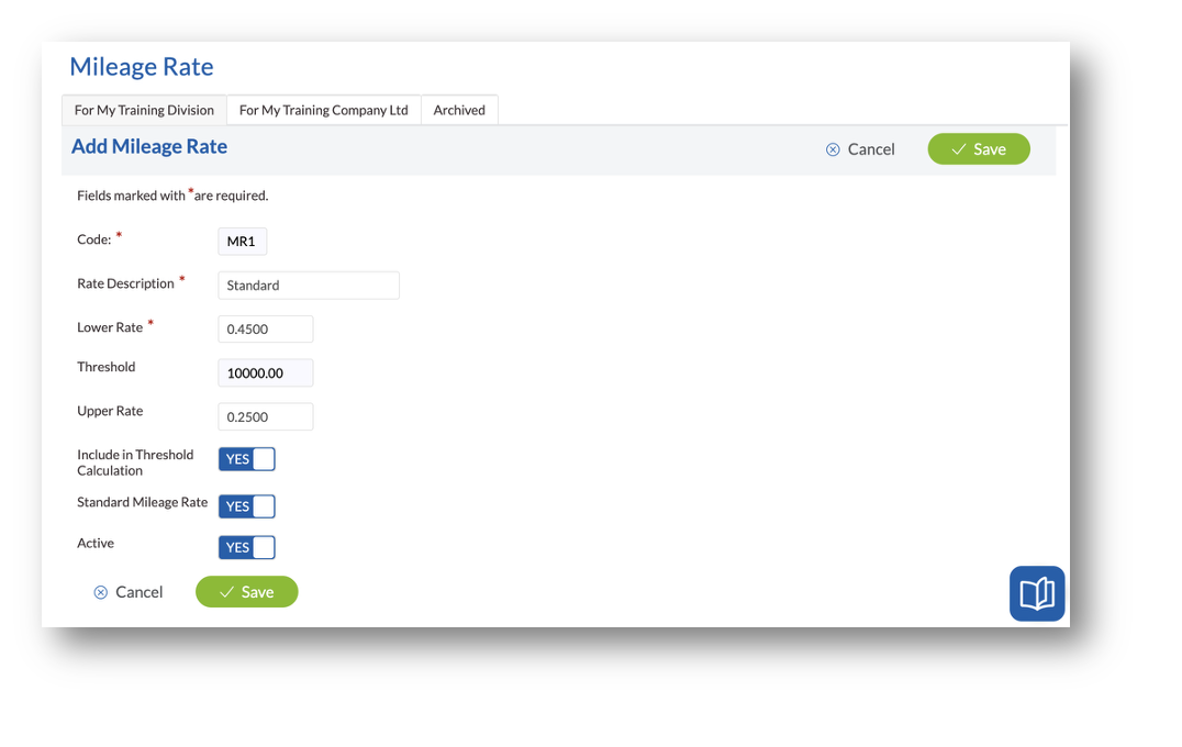 How to add a mileage rate with a threshold – mileage version 2