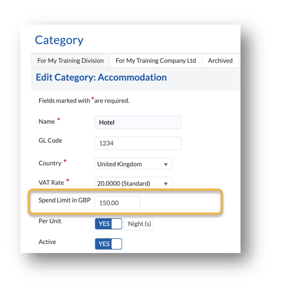 How to set up category spend limits and policies