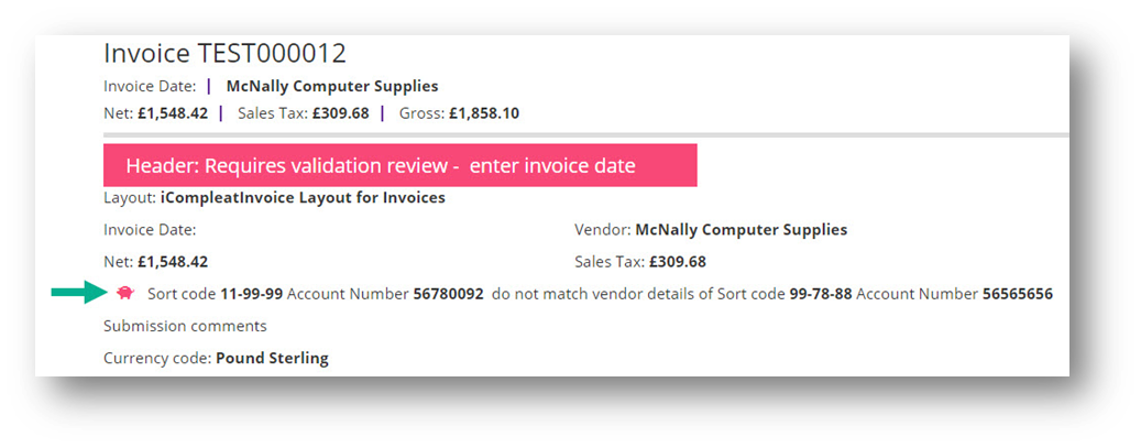 Invoice Processing - Approve or deny an invoice with a bank detail ...