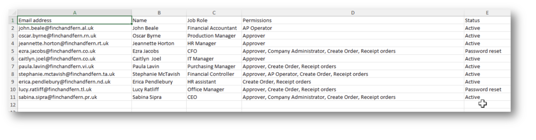 Invoice Processing - User Settings